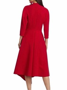 Teri Jon- Classic Red A-Line Midi Dress - Women's